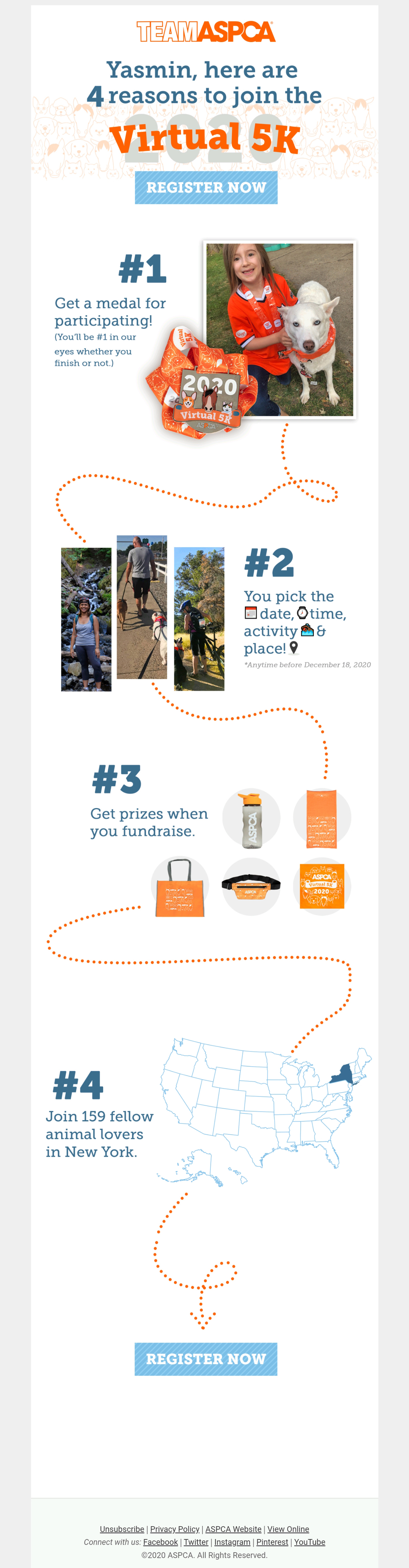 screenshot of virtual 5k email with 9 reasons