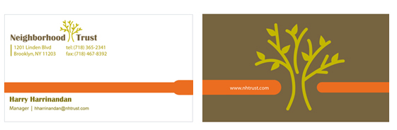 Neighborhood Trust business cards