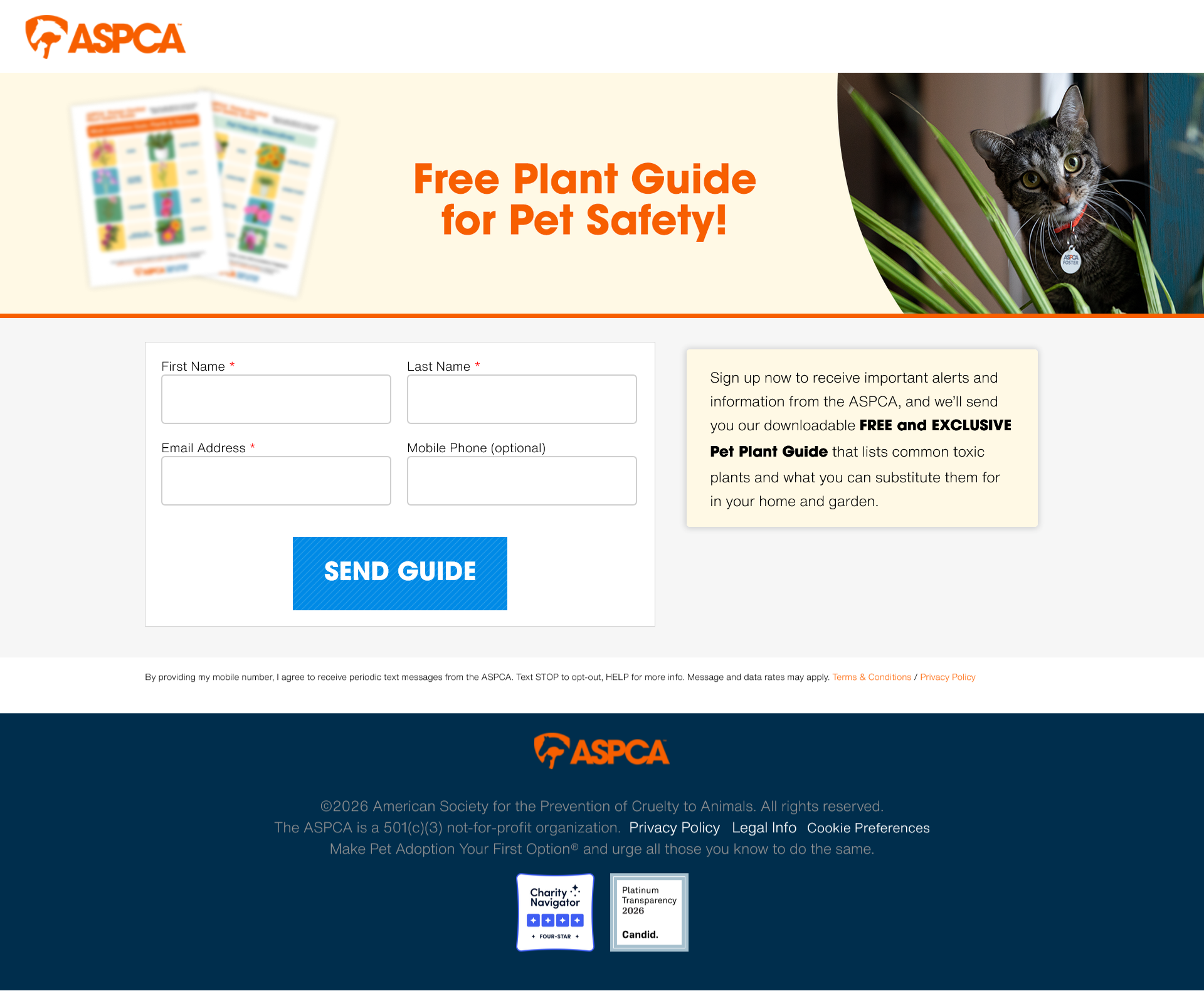 screenshot of plant guide form